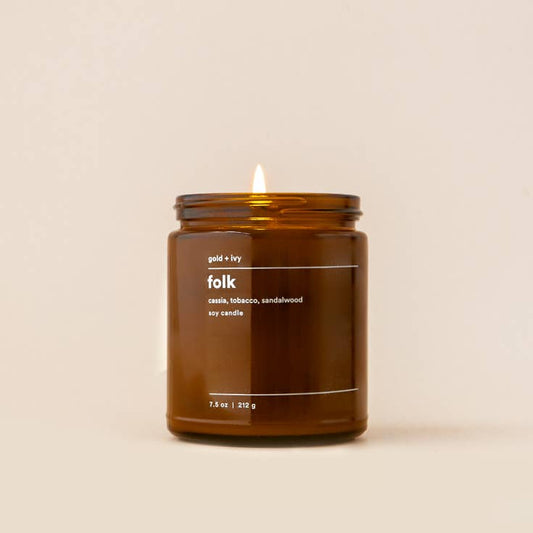 gold + ivy - folk soy candle - standard 7.5 oz.